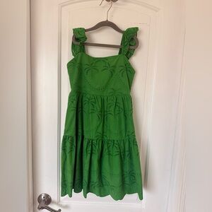 Chelsea & Violet Green Eyelet Kids Dress